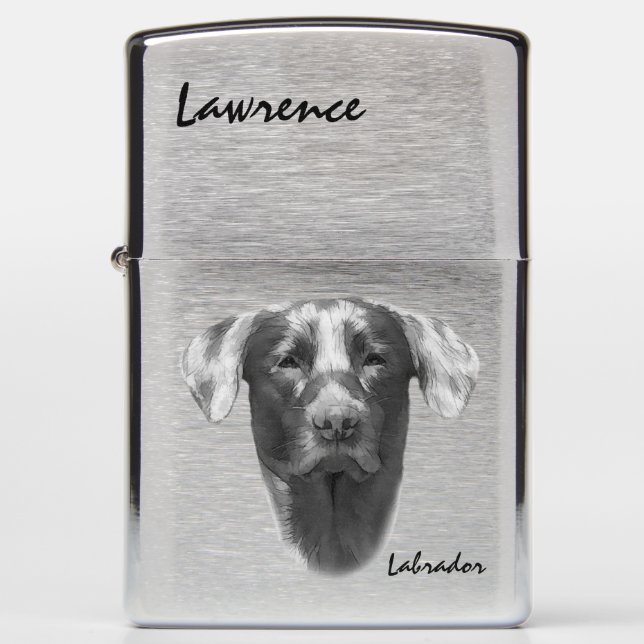 Labrador Dog elegant Zippo Lighter (Front)