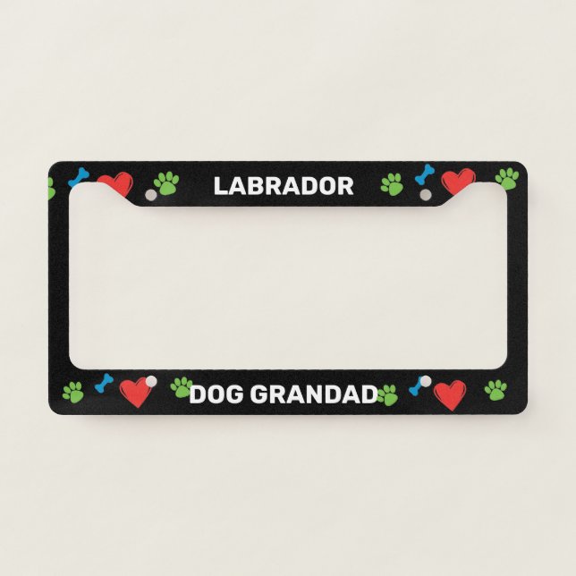Labrador Dog Grandad  License Plate Frame (Front)