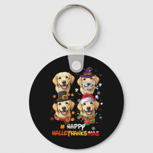 Labrador Dog Hallothanksmas Halloween Thanksgiving Keychain