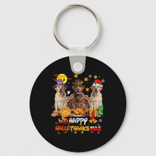 Labrador Dog Happy Halloween Thanksgiving Merry Ch Keychain