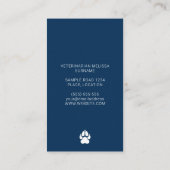 Labrador Dog Head Minimalist Veterinarian Blue Business Card (Back)