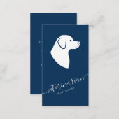 Labrador Dog Head Minimalist Veterinarian Blue Business Card (Front/Back)