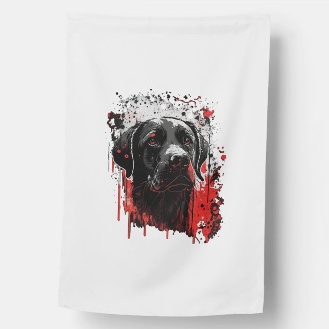 labrador dog   house flag (Front)