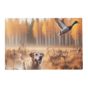 Labrador/dog in the autumn duck hunt placemat