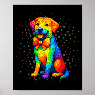 Labrador Dog Lovers Polka Dots Happy Dot Day Girls Poster