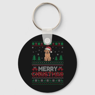 Labrador Dog Lovers Santa Hat Christmas Tree Light Keychain
