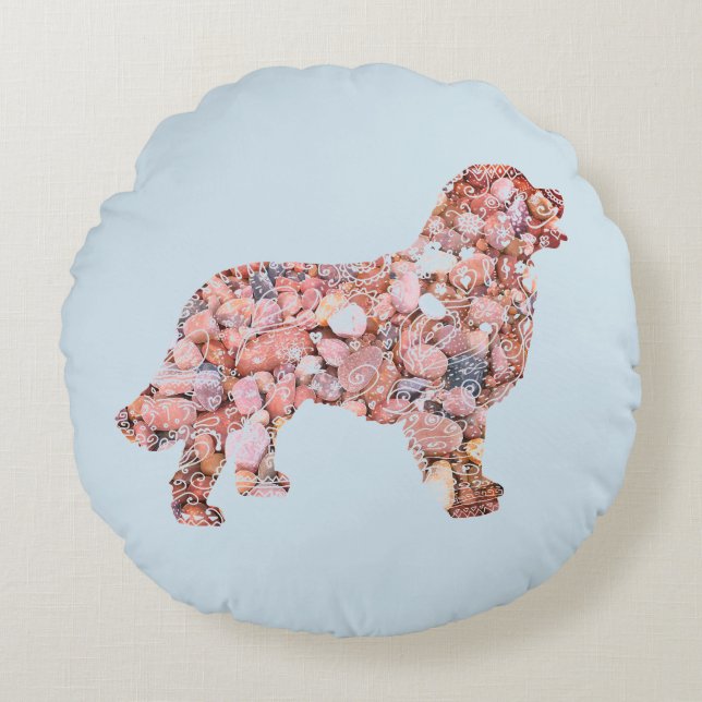 Labrador Dog  Mandala Elements Round throw cushion (Front)