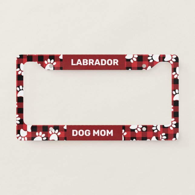 Labrador Dog Mom License Plate Frame (Front)