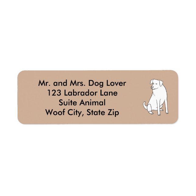 Labrador Dog Outline Drawing Address Labels (Front)