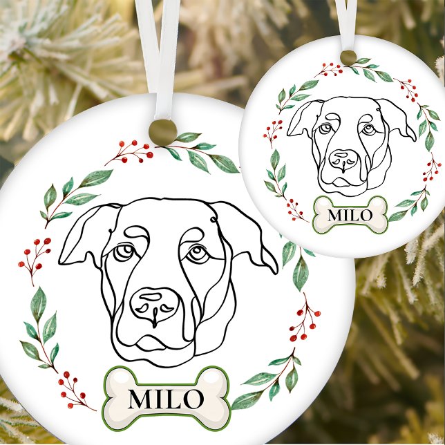 Labrador Dog Personalized Christmas Gift Ceramic Ornament (Creator Uploaded)