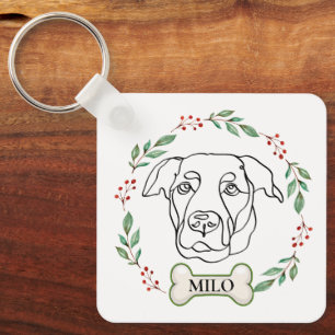 Labrador Dog Personalized Christmas Gift Keychain