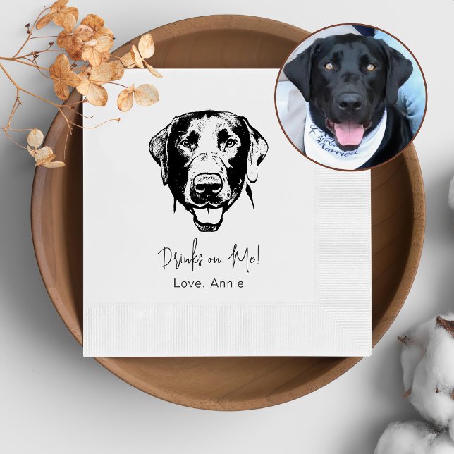 Labrador Dog Personalized Drink On Me Napkins (Creator Uploaded)
