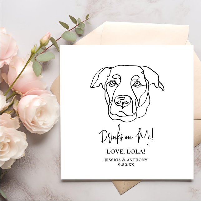 Labrador Dog Personalized Drinks on Me Napkins (Creator Uploaded)