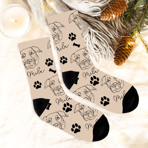 Labrador Dog Personalized Hand Drawing Socks