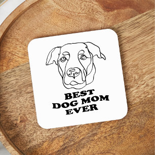 Labrador Dog Personalized Hand Drawing Square Paper Coaster
