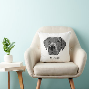 Labrador Dog Personalized Hand Drawing  Throw Pillow