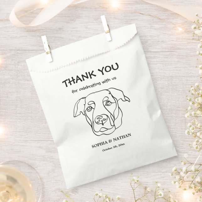 Labrador Dog Personalized Thank You Favor Bag (Clipped)