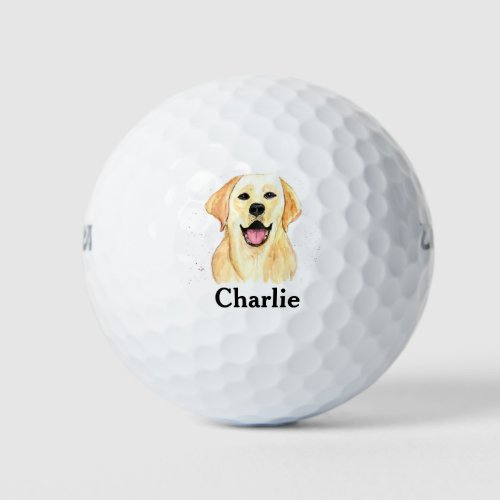 Labrador Dog Retriever Pet Cute Puppy Monogram Golf Balls