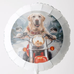 Labrador Dog Riding Motorcycle Christmas Balloon
