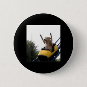 Labrador Dog Roller Coaster Funny Meme Button