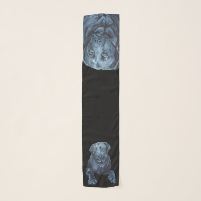 Labrador Dog Scarf Black Lab Blue Dog Scarves (Front)