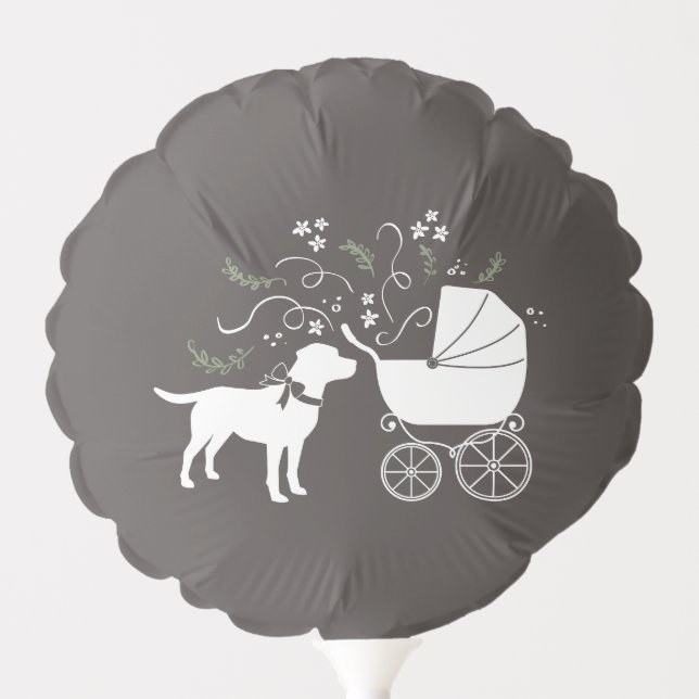 Labrador Dog Theme Baby Shower Gender Neutral Balloon (Front)
