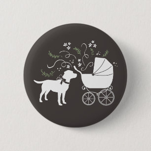 Labrador Dog Theme Baby Shower Gender Neutral Button