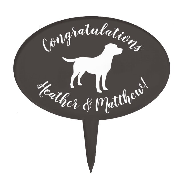 Labrador Dog Theme Baby Shower Gender Neutral Cake Topper (Front)