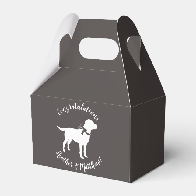 Labrador Dog Theme Baby Shower Gender Neutral Favor Boxes (Front Side)