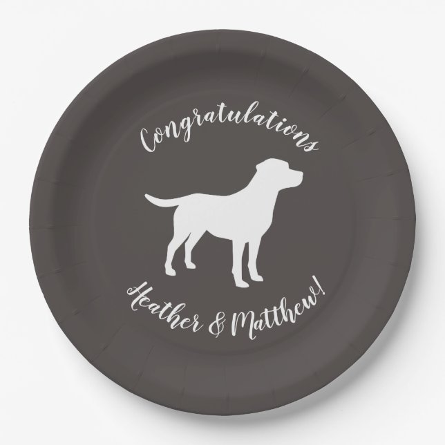 Labrador Dog Theme Baby Shower Gender Neutral Paper Plates (Front)