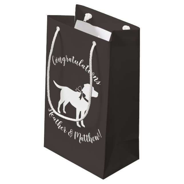 Labrador Dog Theme Baby Shower Gender Neutral Small Gift Bag (Back Angled)