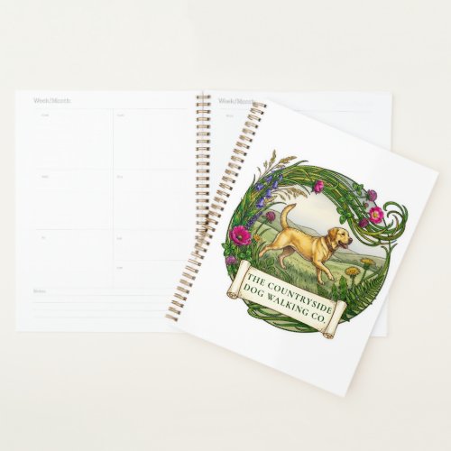 Labrador Dog Walker Custom Diary Planner