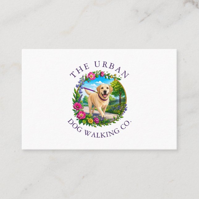 Labrador Dog Walker Custom Logo  Business Card (Front)