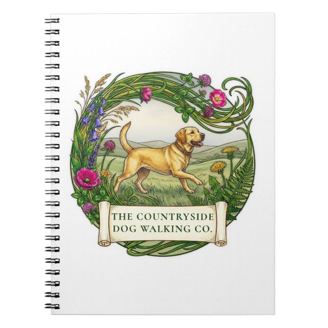 Labrador Dog Walker Custom Logo Notebook (Front)