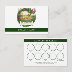 Labrador Dog Walker Custom Loyalty Card - Rural
