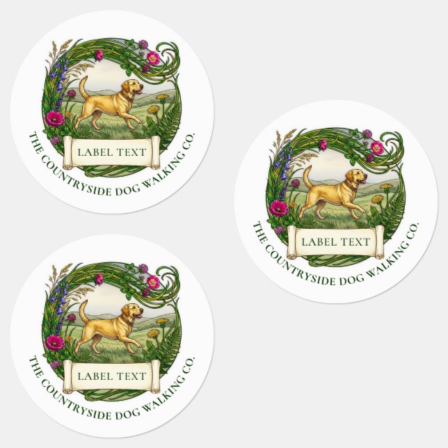 Labrador Dog Walker Trainer  Labels (Group)