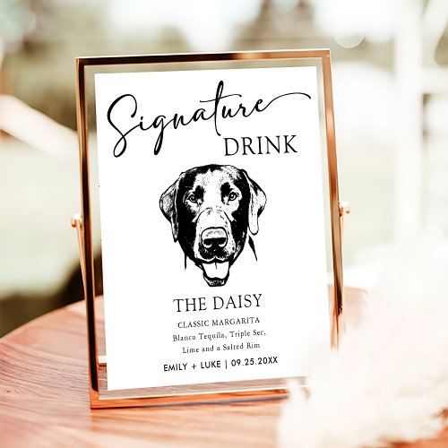 Labrador Dog Wedding Signature Drink Sign