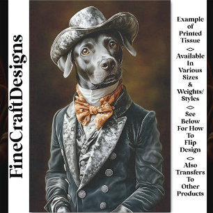 Labrador Dog Wild West Style Outfit CF4 Decoupage Tissue Paper