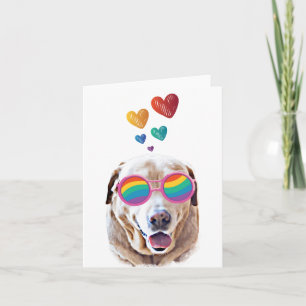 Labrador Dog with Hearts Valentine's Day Card