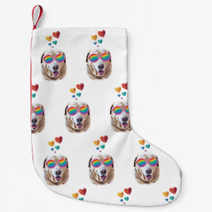 Labrador Dog with Hearts Valentine's Day Small Christmas Stocking