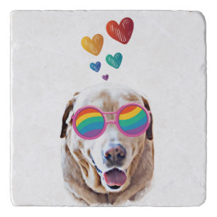 Labrador Dog with Hearts Valentine's Day  Trivet