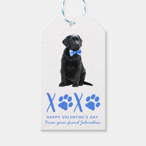Labrador Dog XOXO Puppy Kids Valentines Day Gift Tags