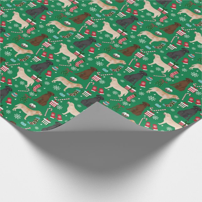 Labrador Dogs Christmas Wrapping Paper (Corner)