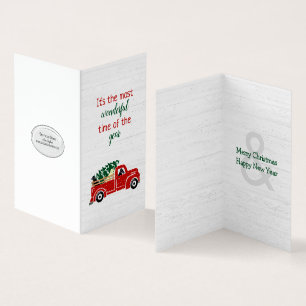 Labrador Dogs In Red Christmas Truck