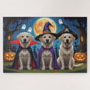 Labrador Dogs Pumpkin Halloween Funny  Jigsaw Puzzle