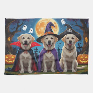 Labrador Dogs Pumpkin Halloween Funny Kitchen Towel