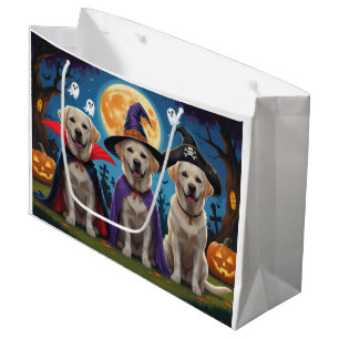 Labrador Dogs Pumpkin Halloween Funny Large Gift Bag