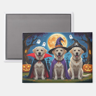 Labrador Dogs Pumpkin Halloween Funny Magnet