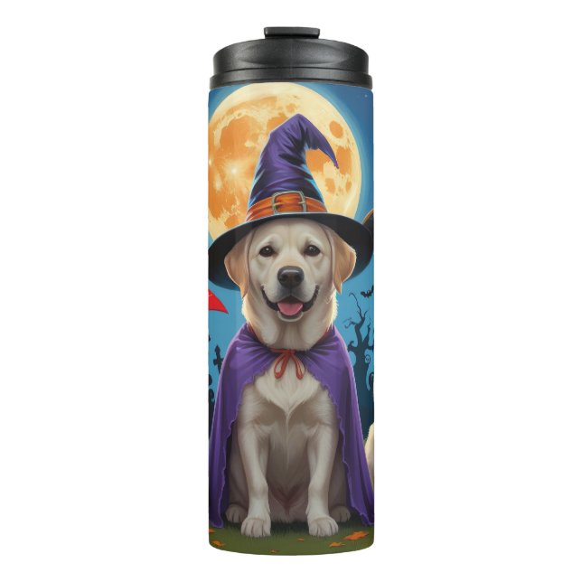 Labrador Dogs Pumpkin Halloween Funny  Thermal Tumbler (Front)