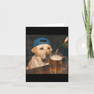 Labrador Drinking Beer Shirt Funny Fathers Day Dog Card